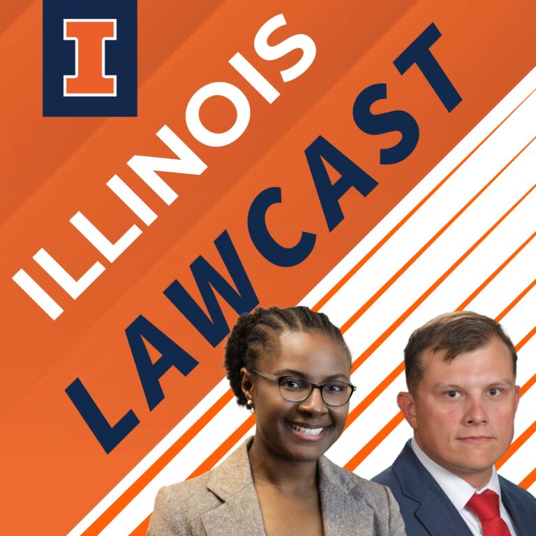 Illinois LawCast logo with headshots of Yulanda Curtis and Luke Hemmerla