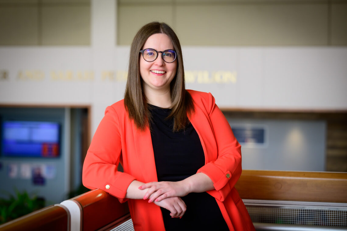 Sara Gerke in the Law building